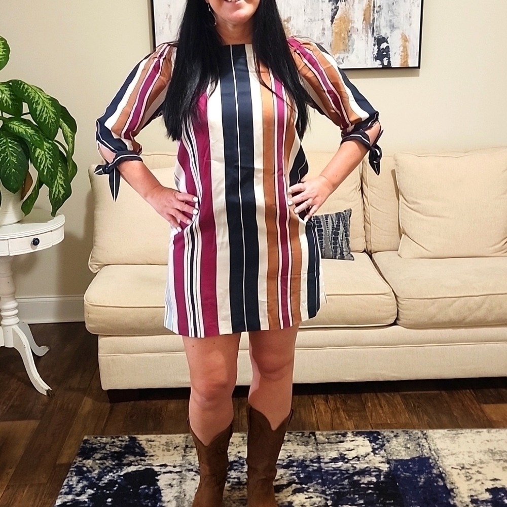 NWT Ann Taylor Multicolored Striped Minidress Size Small